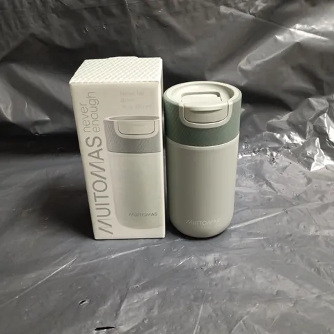 NEVER FALL DOWN MUG TRAVEL TUMBLER, 350 ML – INSULATED, GREY WITH FLIP LID 