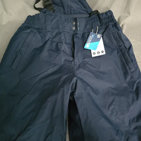 MOUNTAIN WAREHOUSE NAVY SKI/SNOW PANTS WITH ADJUSTABLE BRACES – SIZE UK M