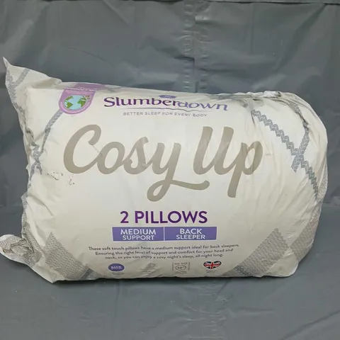 PAIR OF SLUMBERDOWN COSY UP MEDIUM SUPPORT PILLOWS