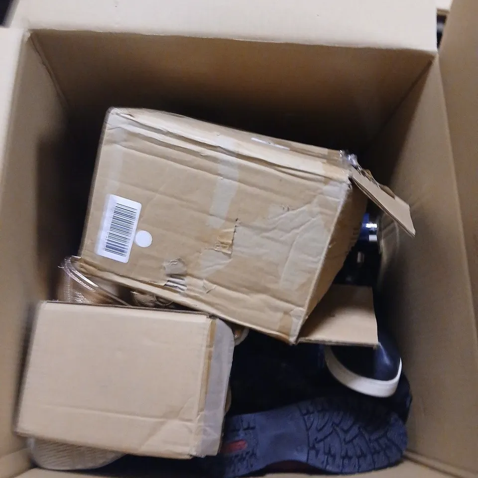 LARGE BOX OF APPROX 20 ASSORTED ITEMS TO INCLUDE SHOES, KITCHEN ACCESSORIES ETC...