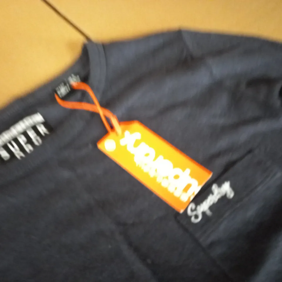 SUPERDRY RINSED NAVY LONG SLEEVED TOP - UK 8