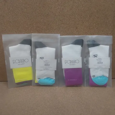 BOX TO CONTAIN A LARGE QUANTITY OF BRAND NEW PAIRS OF PONGO LONDON CYCLING SOCKS - COLOURS AND SIZES VARY // 1 PAIR PER PACK