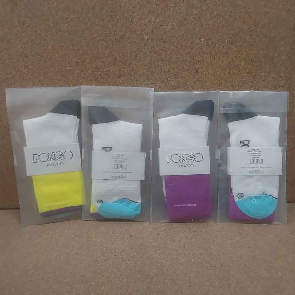 BOX TO CONTAIN A LARGE QUANTITY OF BRAND NEW PAIRS OF PONGO LONDON CYCLING SOCKS - COLOURS AND SIZES VARY // 1 PAIR PER PACK