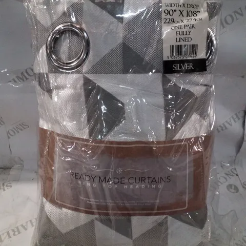 STAMPER POLYESTER SEMI SHEER CURTAINS PAIR (SET OF 2)