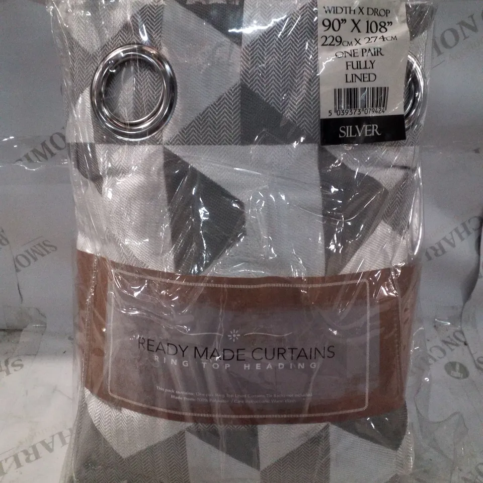 STAMPER POLYESTER SEMI SHEER CURTAINS PAIR (SET OF 2)