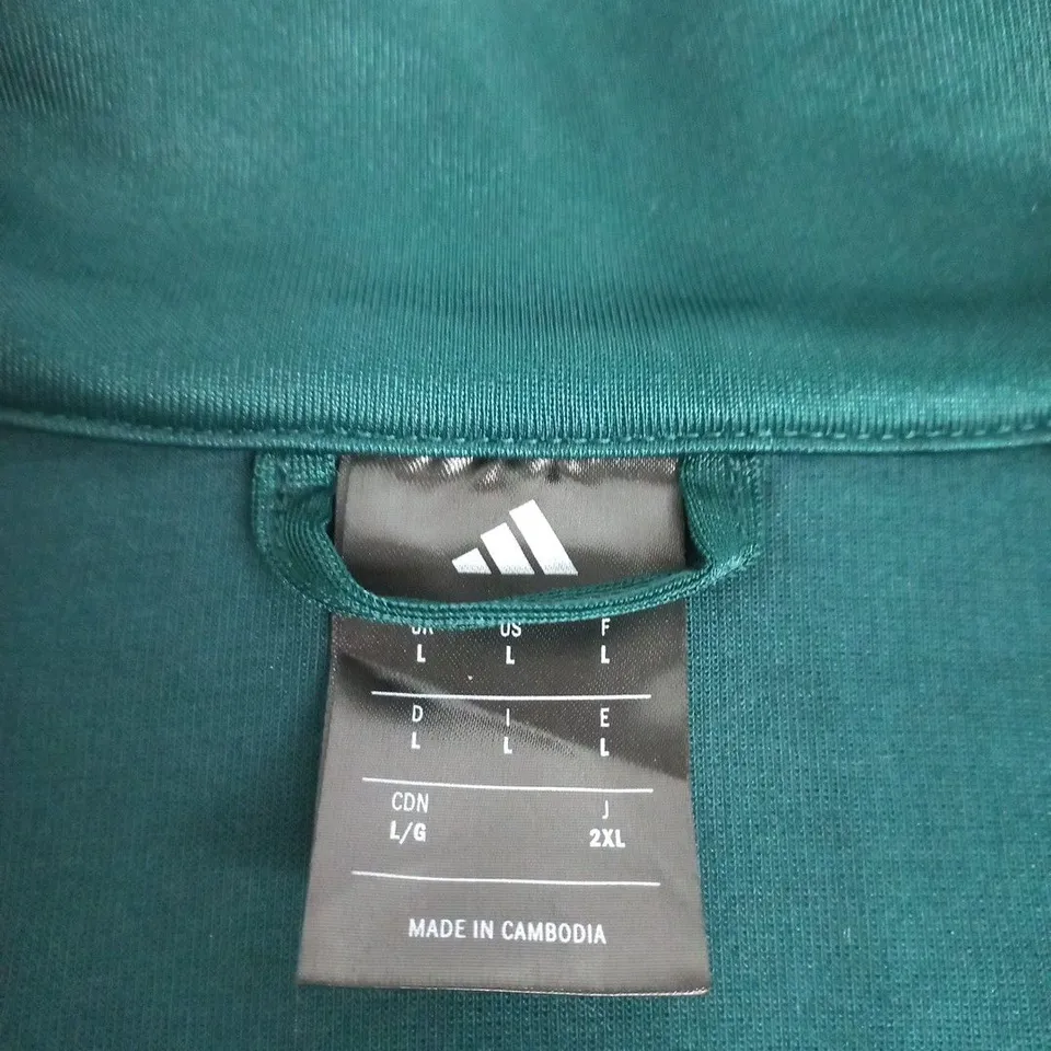 ADIDAS ZIP-THROUGH JACKET – TEAL GREEN, UK L
