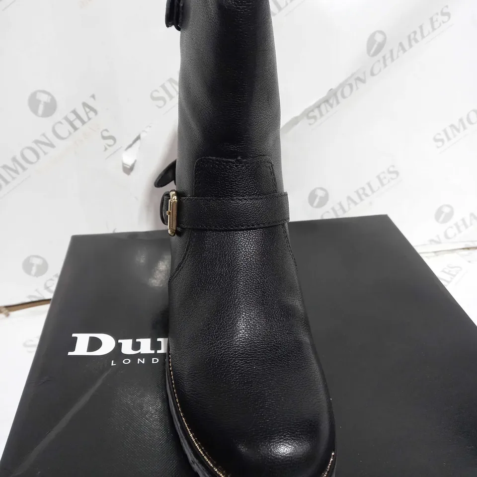 DUNE PANTHERS LEATHER BOOTS IN BLACK SIZE 4