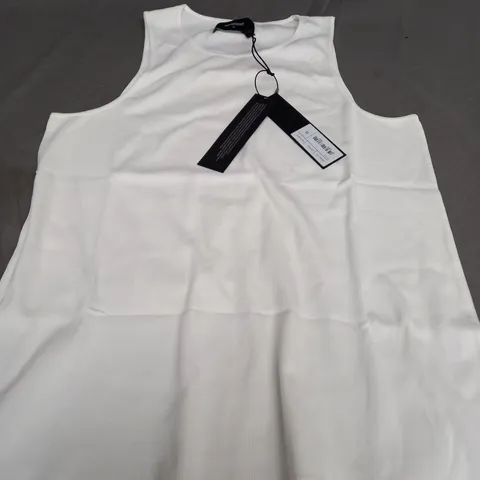 REPRESENT RIB VEST IN FLAT WHITE - XS