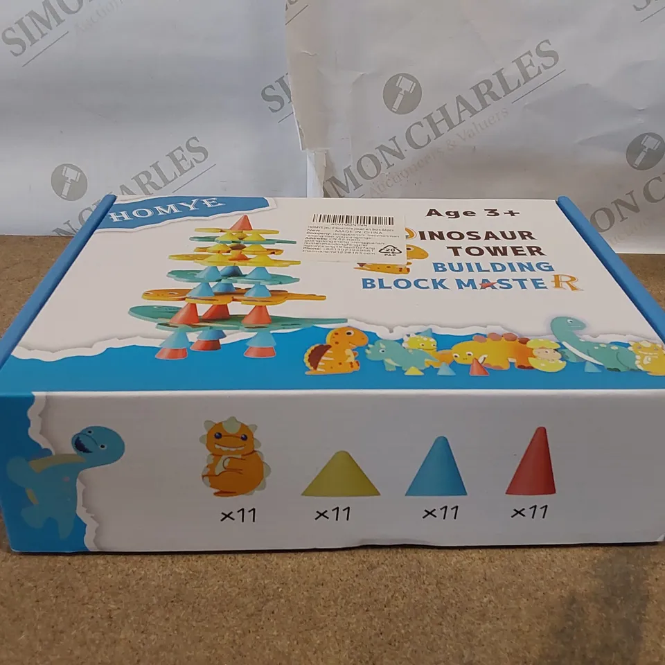 BOX OF APPROXIMATELY 7X BRAND NEW BOXED HOMYE DINOSAUR TOWER BUILDING BLOCK MASTER CHILDREN'S TOY SETS (1 BOX)
