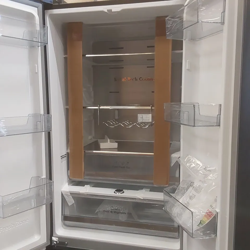 HISENSE PUREFLAT SLIM RF632N4AFC1 TOTAL NO FROST AMERICAN FRIDGE FREEZER - BLACK / STAINLESS STEEL - C RATED