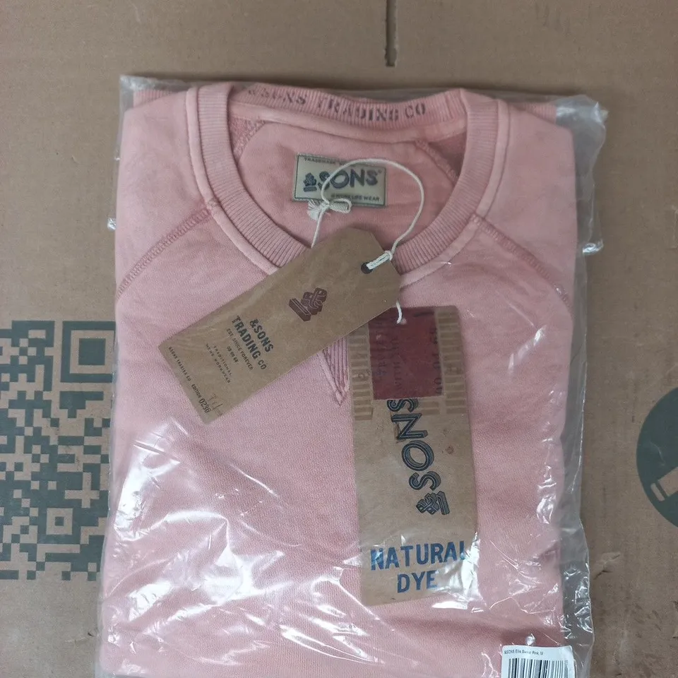 BAGGED & SONS ELLIS SWEATSHIRT IN PINK SIZE MEDIUM
