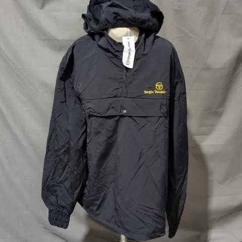 SERGIO TACCHINI HOODED 1/4 ZIP JACKET - BLACK / MIMOSA, XL