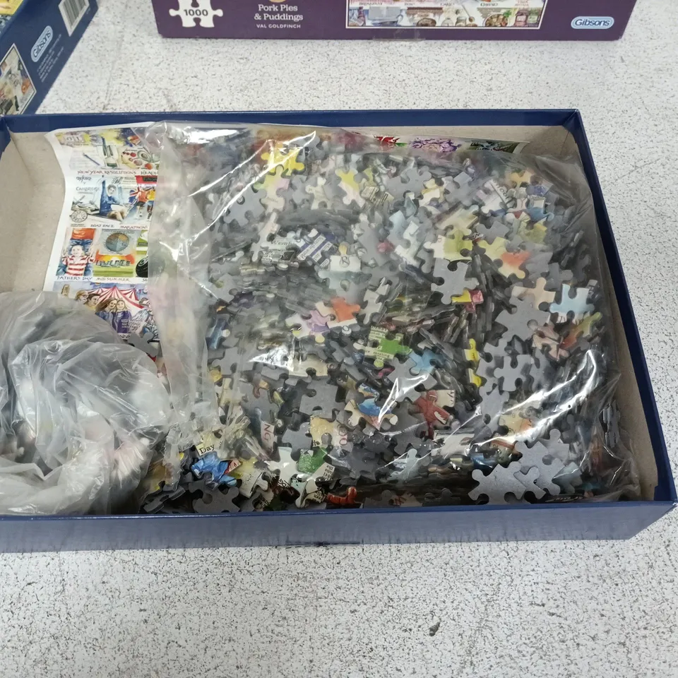 LOT OF 3 GIBSON 1000-PIECE JIGSAW PUZZLES