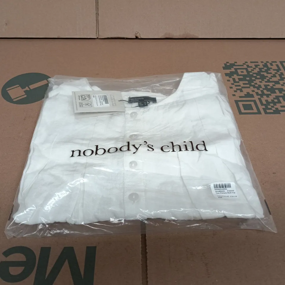 NOBODYS CHILD WHITE TATE PINTUCK SHELL TOP UK14 TAGGED
