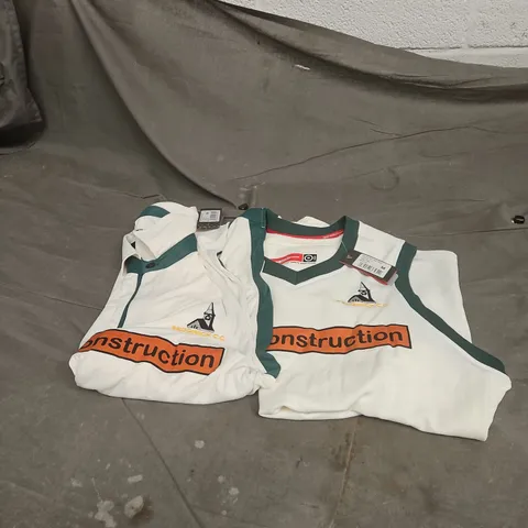 2 X SEDGWICK CRICKET CLUB SHIRTS (SLEEVED AND SLEEVELESS) MEDIUM WITH TAGS