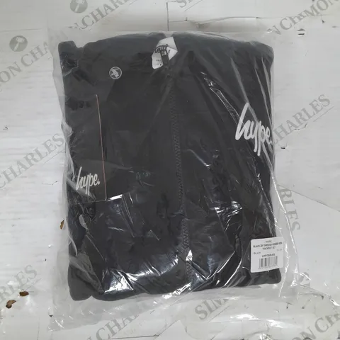 HYPE KIDS ZIP THROUGH HOODIE TRACKSUIT SET IN BLACK SIZE 11-12YRS