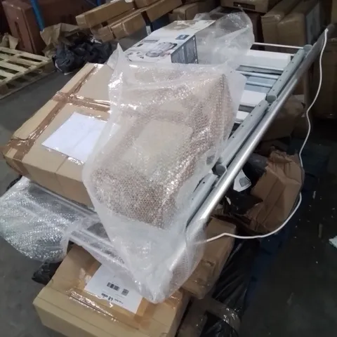 PALLET CONTAINING VARIOUS BOXED FURNITURE PARTS AND OTHER HOUSEHOLD ITEMS ETC.