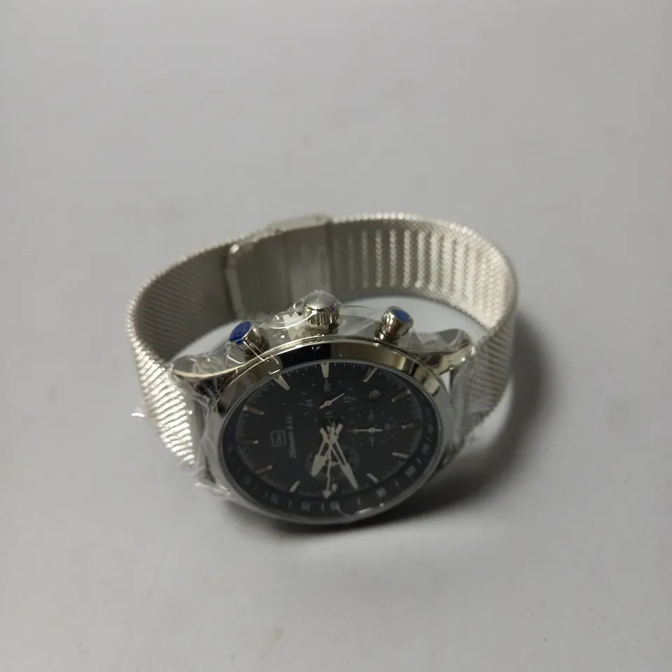 MEN’S ZIHLMANN & CO  – STAINLESS STEEL STRAP – BLACK DIAL WITH SUB DIALS – 5ATM WATER RESISTANT  