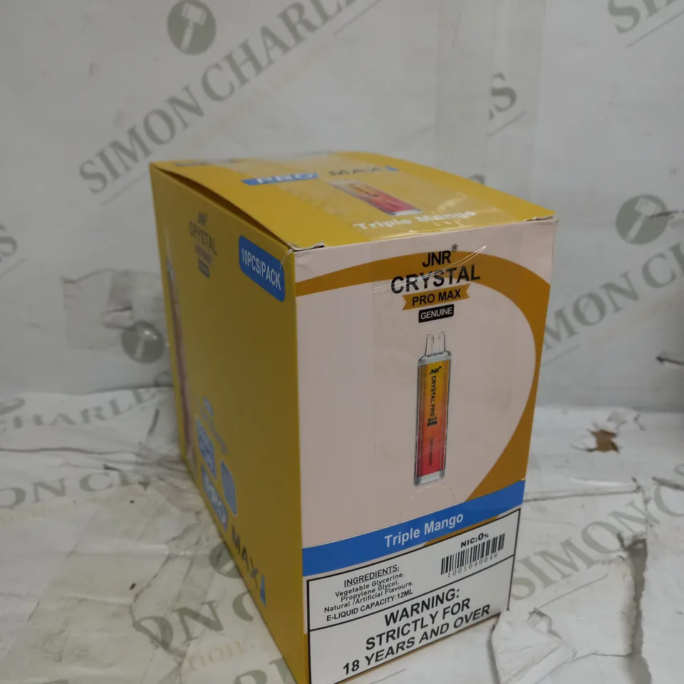 BOX OF 9 JRN CRYSTAL PRO MAX TRIPLE MANGO FLAVOUR - 0% NICOTINE