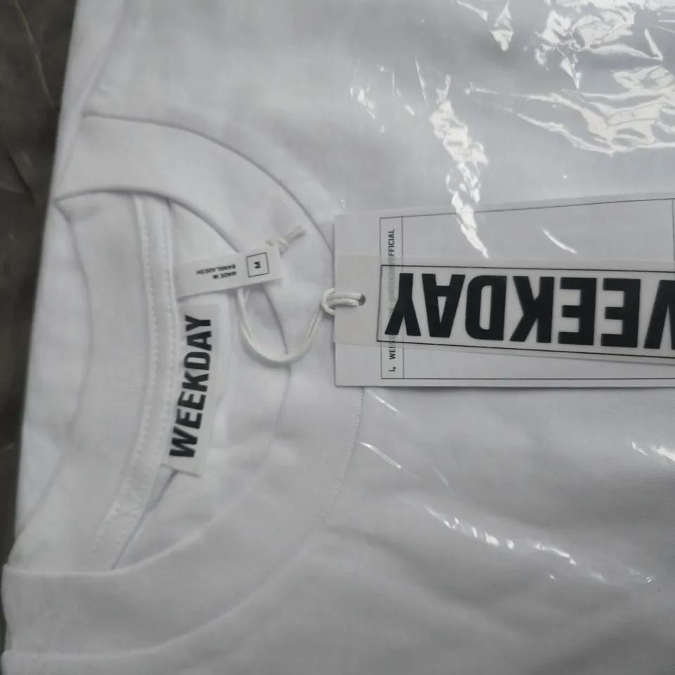 WEEKDAY T-SHIRTS, WHITE & BLACK, UK M, SET OF 2