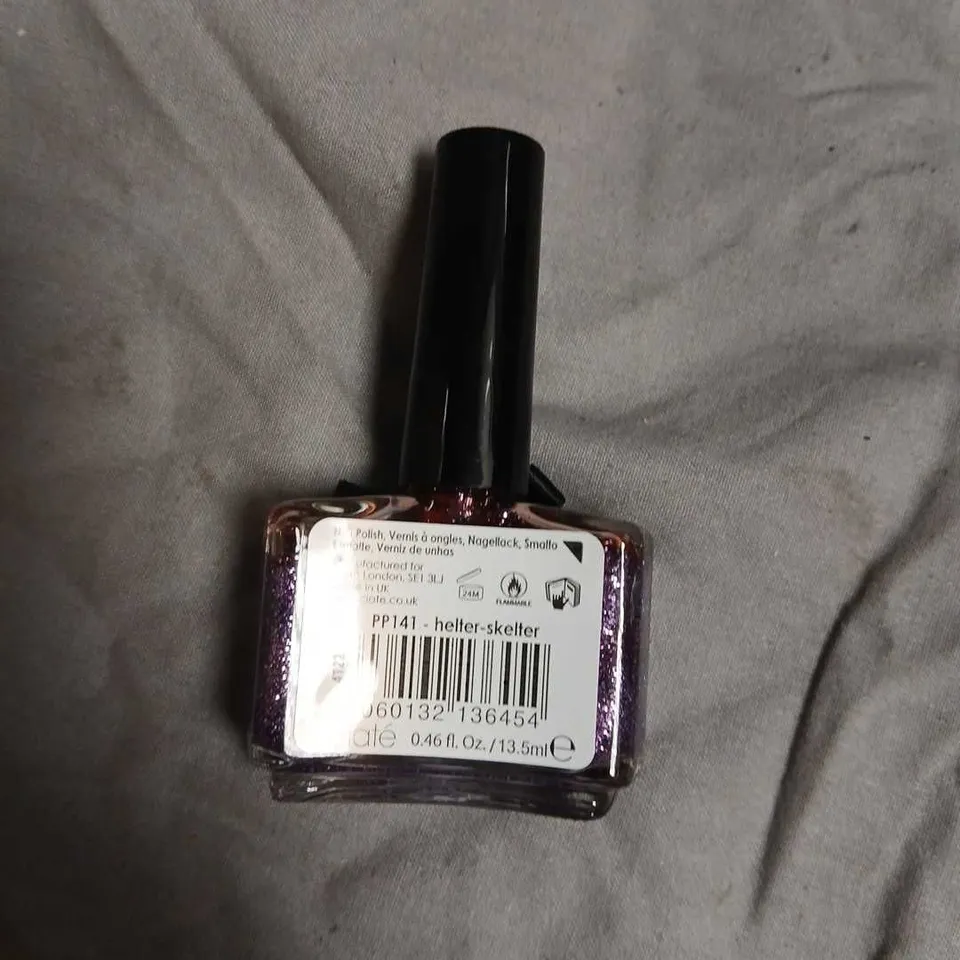 BOX OF APPROXIMATELY 162 CIATÉ LONDON HELTER-SKELTER NAIL POLISH – PURPLE GLITTER, 13.5 ML-NO EXPIRY DATE SHOWN 