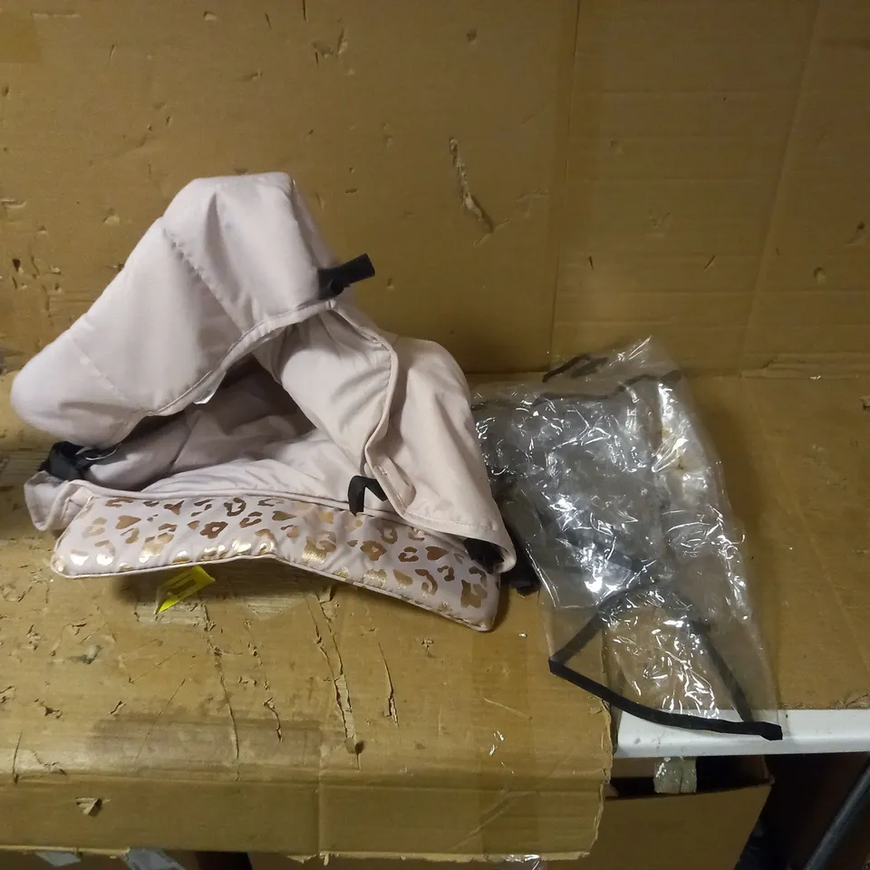 MY BABIEE BELIEVE MB51 ROSE GOLD & BLUSH LEOPARD PRINT STROLLER WITH RAIN COVER COLLECTION RRP £199.99