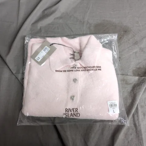 RIVER ISLAND PINK KNIT CARDIGAN, WOMEN'S, UK LARGE (L)