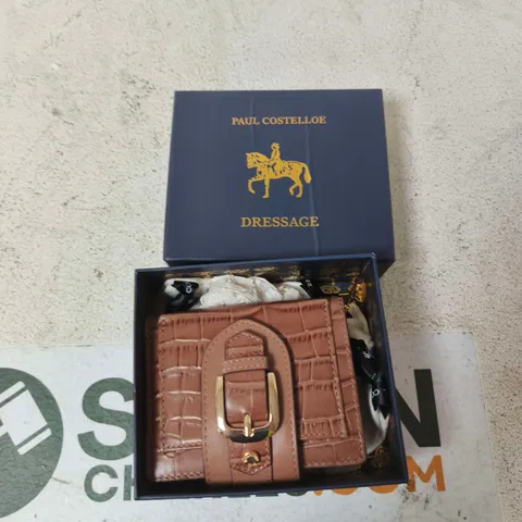PAUL COSTELLOE DRESSAGE BROWN CROC-EFFECT LEATHER WALLET IN PRESENTATION BOX