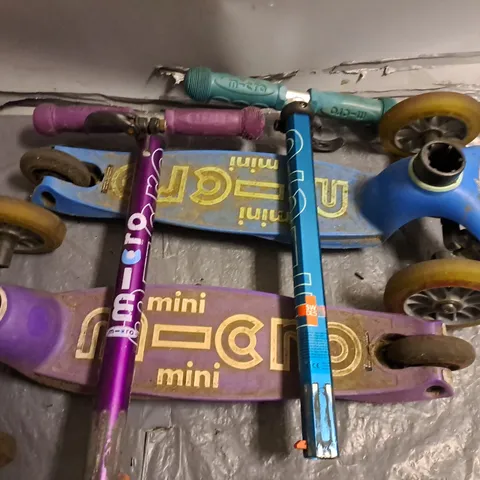 PAIR OF MINI MICRO SCOOTERS - BLUE + PINK