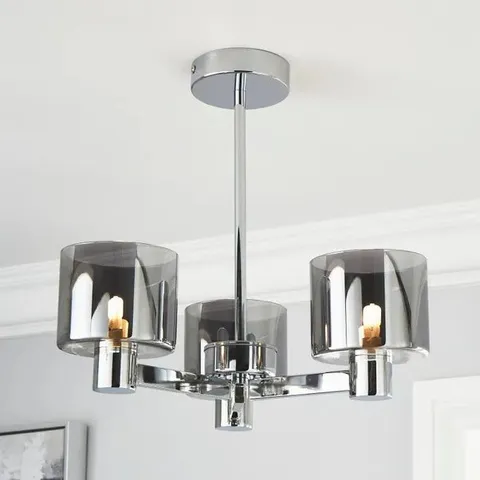 BOXED ERIN 3 LIGHT SEMI FLUSH CEILING LIGHT