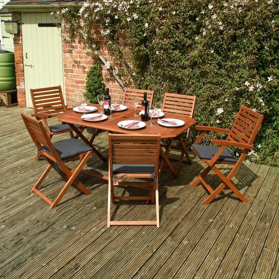 BOXED PAYTON 6 SEATER DINING SET - 3 BIXES 