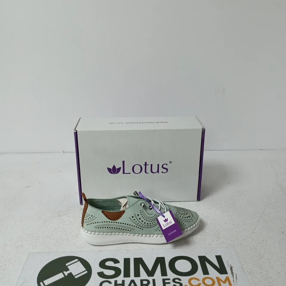 LOTUS LEATHER WOMEN'S SHOES – GREEN WITH PURPLE LACES - EUR 37