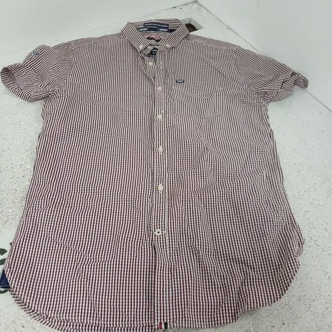 SUPERDRY THE SHIRT STORE CHECKERED SHIRT – BURGUNDY/WHITE, MEDIUM