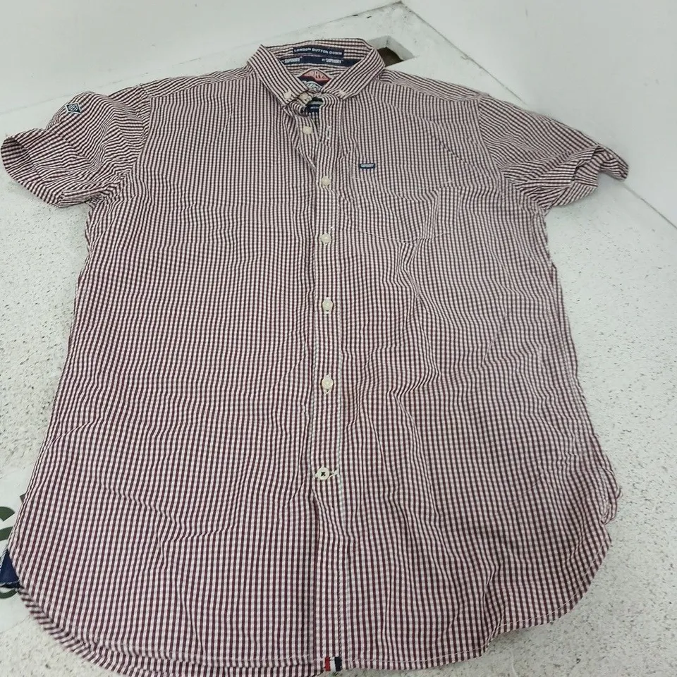 SUPERDRY THE SHIRT STORE CHECKERED SHIRT – BURGUNDY/WHITE, MEDIUM