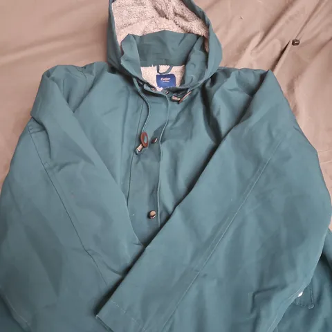 COTTON TRADERS TEAL HOODED PARKA JACKET, UK SIZE 22