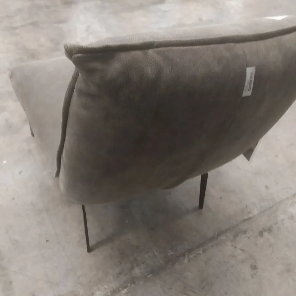 QUALITY ITALIAN DESIGNER EASY CHAIR GREY LEATHER