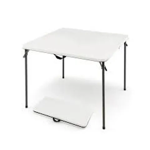 BOXED COSTWAY WHITE FOLDING CAMPING TABLE WITH HANDLE