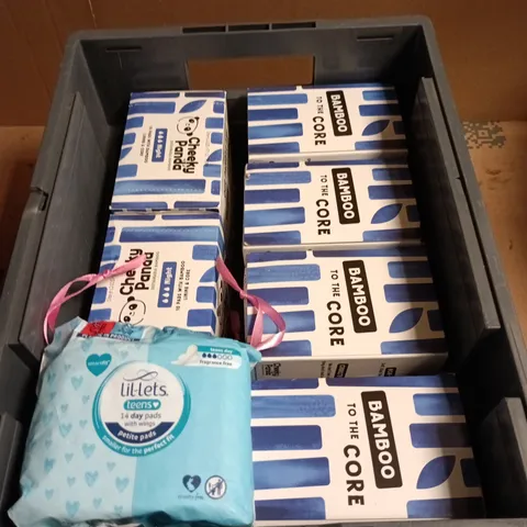 9 X WOMENS HYGIENE PRODUCTS INCLUDING LIL-LETS AND CHEEKY PANDA PADS 