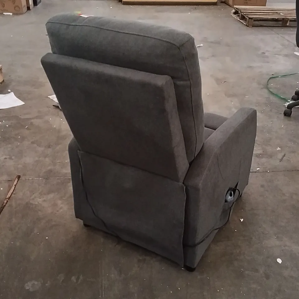 MOTORIZED RISE AND RECLINE FABRIC CHAIR - CHARCOAL GREY