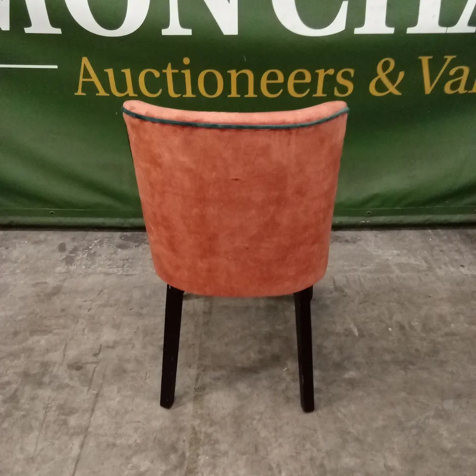 QUALITY DESIGNER ORANGE FABRIC DINING CHAIR