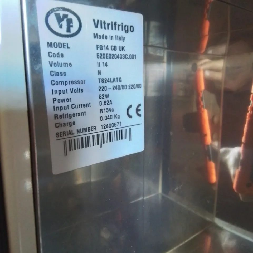 VITRIFRIGO COUNTER TOP MILK FRIDGE 240V Model FG14CBUK