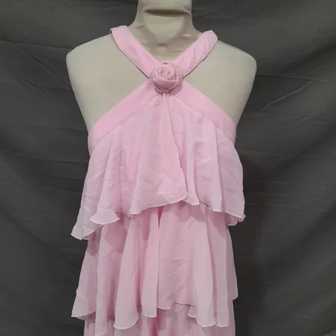 VERO MODA RUFFLE MAXI DRESS IN PINK - LARGE