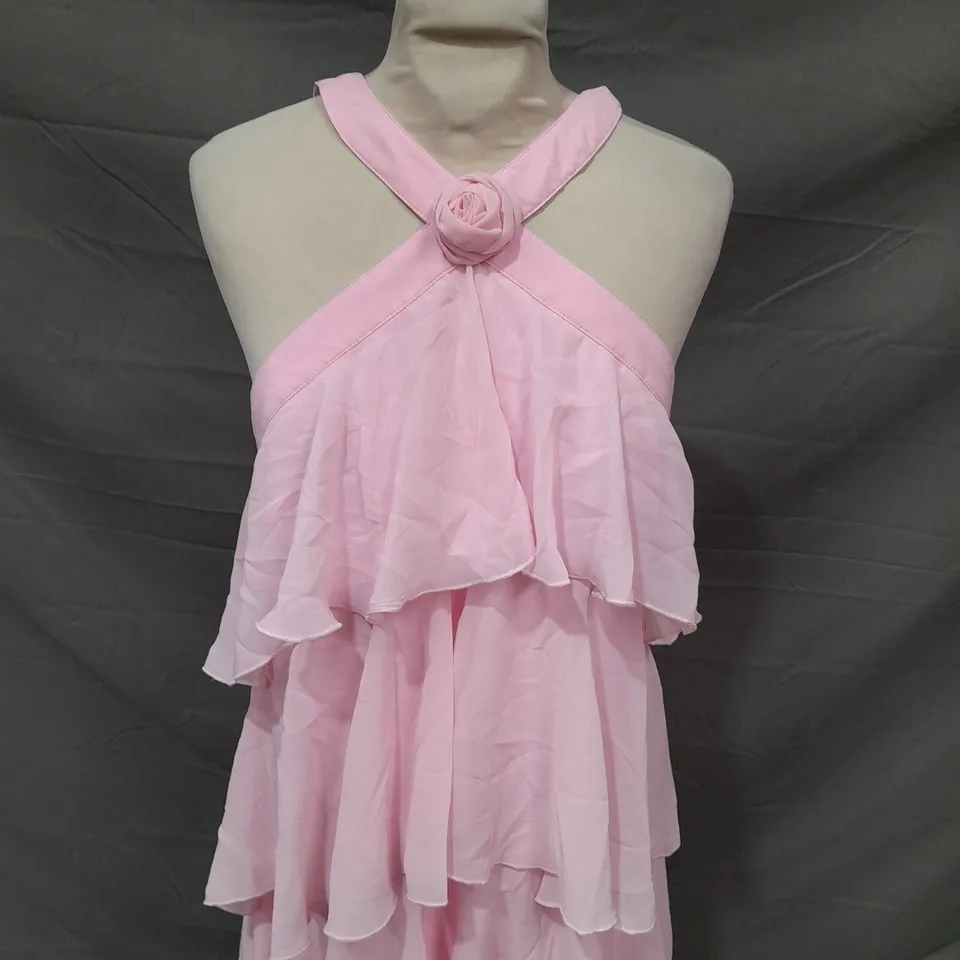 VERO MODA RUFFLE MAXI DRESS IN PINK - LARGE