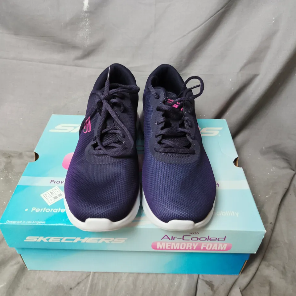 SKECHERS AIR-COOLED MEMORY FOAM TRAINERS – PURPLE GRADIENT MESH - SIZE 7