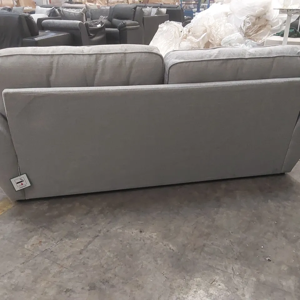 QUALITY DESIGNER HALSTOW 3 SEATER FABRIC UPHOLSTERED SOFA - GREY