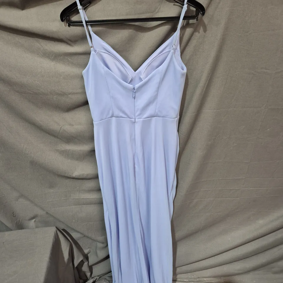 AZAZIE LIGHT BLUE WRAP-STYLE EVENING DRESS (BRIDESMAID) SIZE M