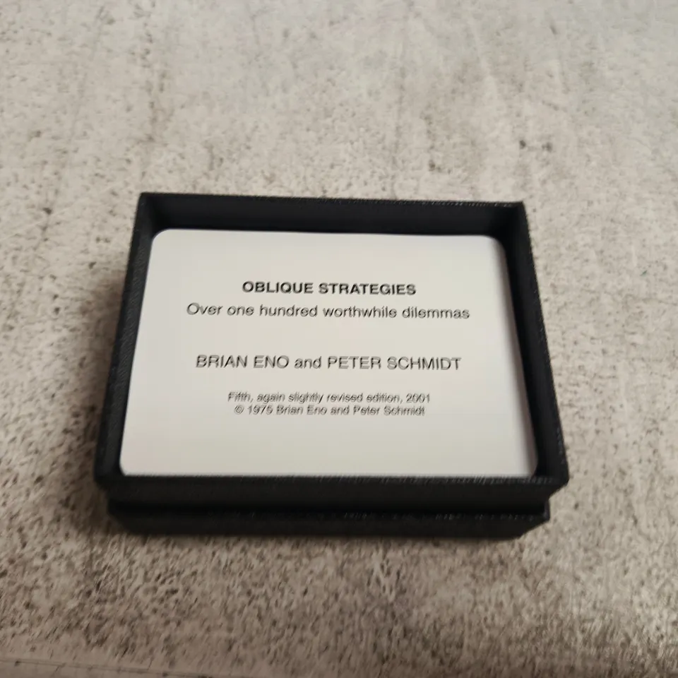 OBLIQUE STRATEGIES CARD SET BRIAN ENO PETER SCHMIDT 