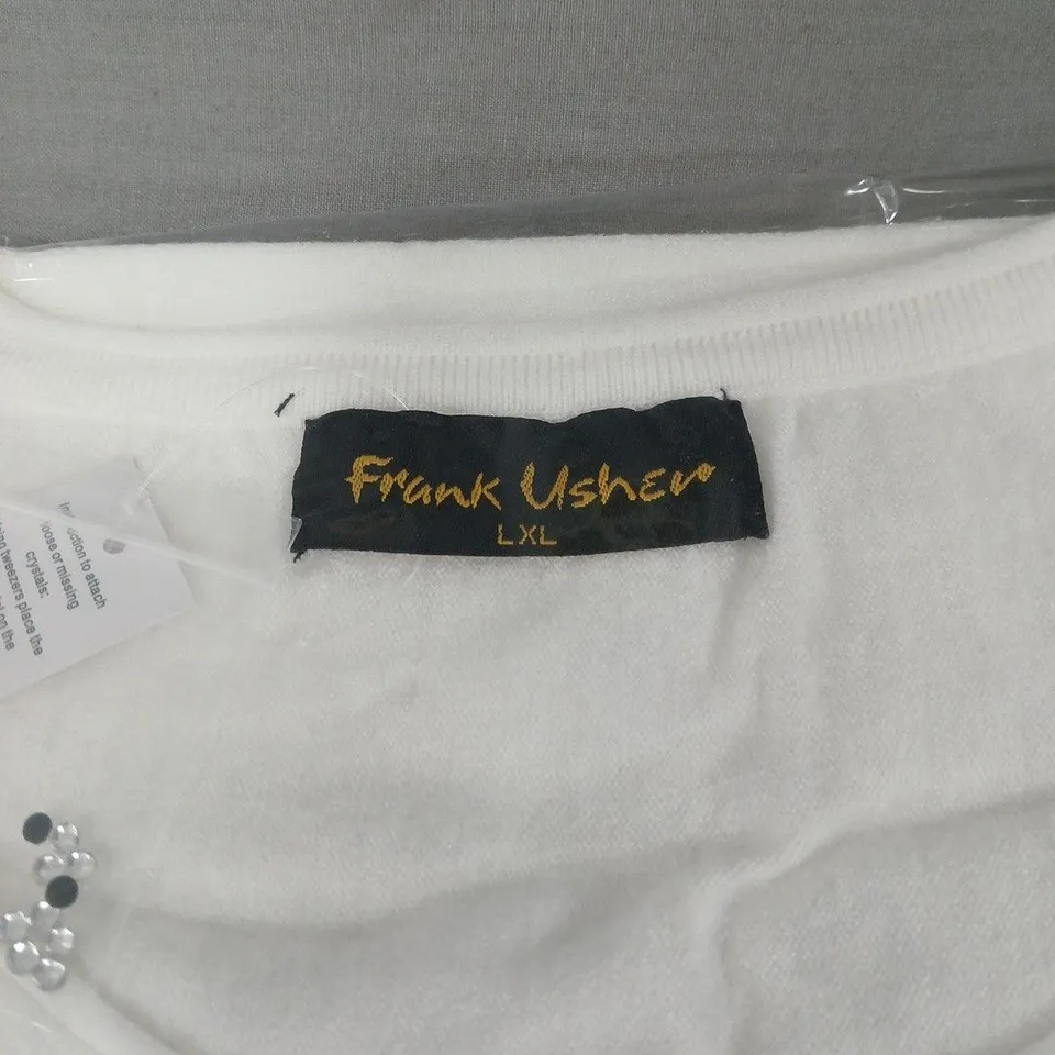 FRANK USHER WHITE EMBELLISHED TOP – LXL