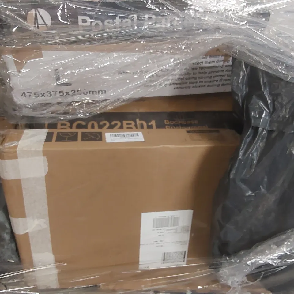 PALLET CONTAINING A LARGE QUANTITY OF ASSORTED ITEMS INCLUDING: BOOKCASE, DESKTOP ORGANISER, STORAGE SHELF ECT