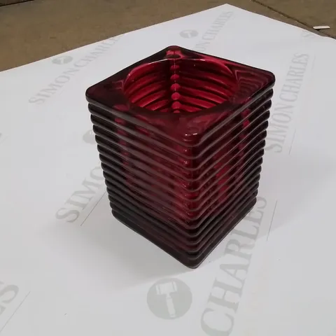 SET OF 6 RED CANDLE HOLDERS